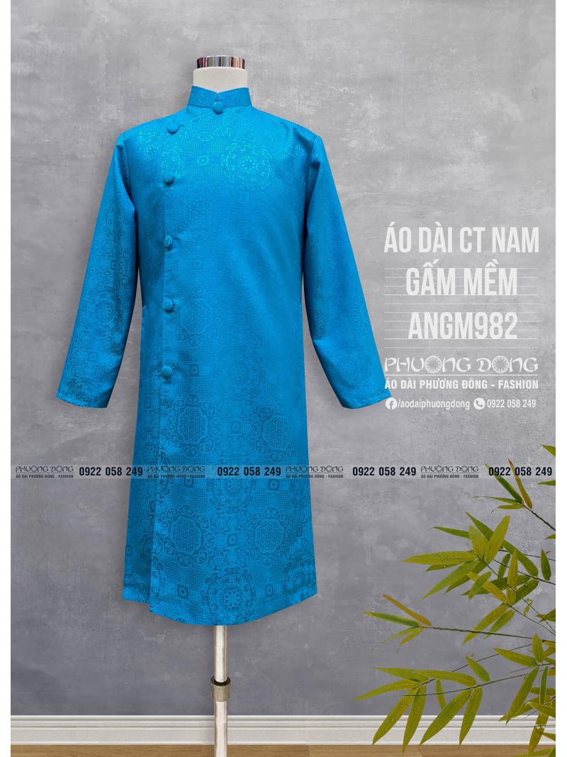 Áo Dài Cách Tân Nam Gấm ANGM982